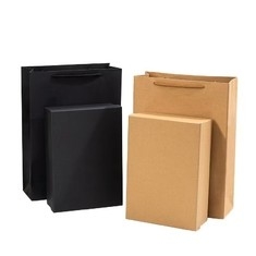Buff Ornament Kraft Jewelry Boxes nero 250gsm-1500gsm Ring Necklace Paper Box