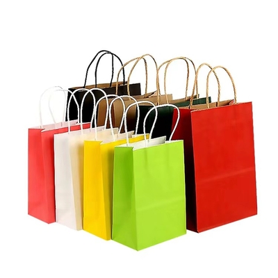 sacchetti della spesa della carta di colore fluorescente di 15x8x21cm con il logo
